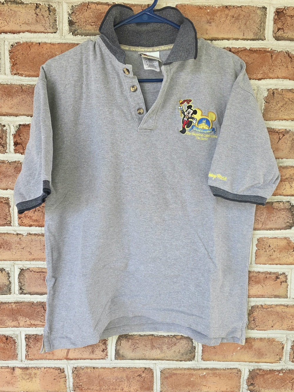 Disney MEDIUM Gray Kids Polo with Mickey Clubhouse Embroidery